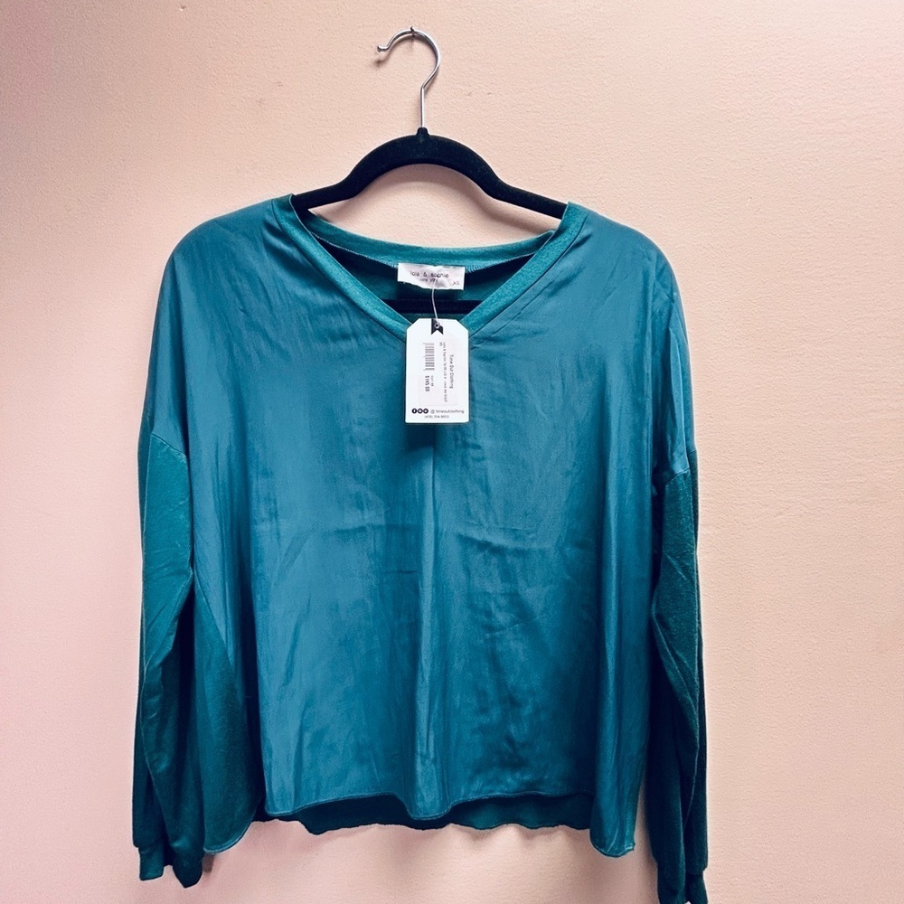 Lola & Sophie Deep Teal V-Neck Blouse